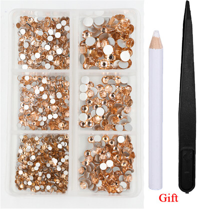 Λευκό/Πράσινο/Μπλε/Ροζ Opal Μίγμα επείγουσα επιδιόρθωση νυχιών Rhinestone Crystal SS6-SS30 Glass Strass Non Hot fix Rhinestones Decoretion