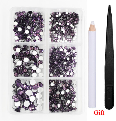 Λευκό/Πράσινο/Μπλε/Ροζ Opal Μίγμα επείγουσα επιδιόρθωση νυχιών Rhinestone Crystal SS6-SS30 Glass Strass Non Hot fix Rhinestones Decoretion