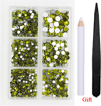 Λευκό/Πράσινο/Μπλε/Ροζ Opal Μίγμα επείγουσα επιδιόρθωση νυχιών Rhinestone Crystal SS6-SS30 Glass Strass Non Hot fix Rhinestones Decoretion