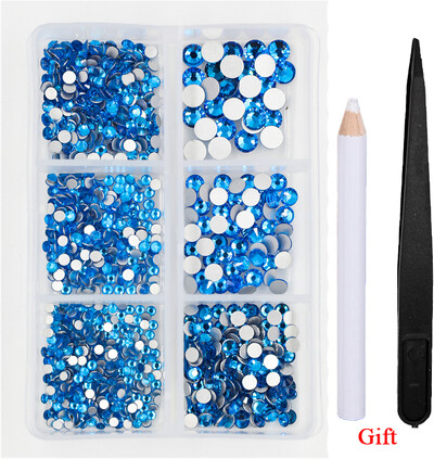 Λευκό/Πράσινο/Μπλε/Ροζ Opal Μίγμα επείγουσα επιδιόρθωση νυχιών Rhinestone Crystal SS6-SS30 Glass Strass Non Hot fix Rhinestones Decoretion