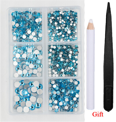 Λευκό/Πράσινο/Μπλε/Ροζ Opal Μίγμα επείγουσα επιδιόρθωση νυχιών Rhinestone Crystal SS6-SS30 Glass Strass Non Hot fix Rhinestones Decoretion