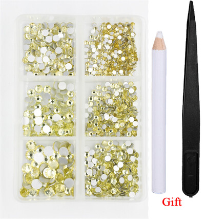 Λευκό/Πράσινο/Μπλε/Ροζ Opal Μίγμα επείγουσα επιδιόρθωση νυχιών Rhinestone Crystal SS6-SS30 Glass Strass Non Hot fix Rhinestones Decoretion