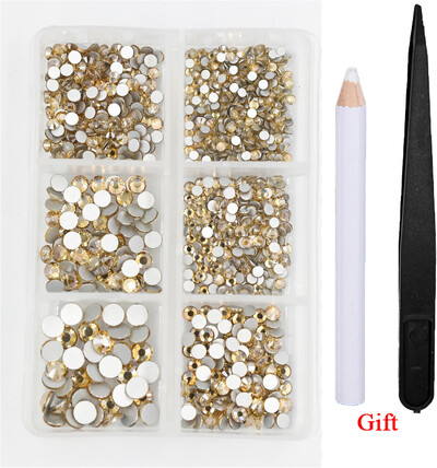 Λευκό/Πράσινο/Μπλε/Ροζ Opal Μίγμα επείγουσα επιδιόρθωση νυχιών Rhinestone Crystal SS6-SS30 Glass Strass Non Hot fix Rhinestones Decoretion