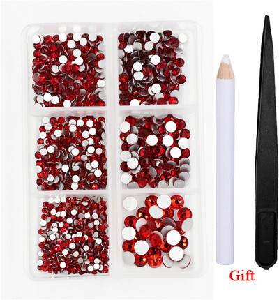 Λευκό/Πράσινο/Μπλε/Ροζ Opal Μίγμα επείγουσα επιδιόρθωση νυχιών Rhinestone Crystal SS6-SS30 Glass Strass Non Hot fix Rhinestones Decoretion