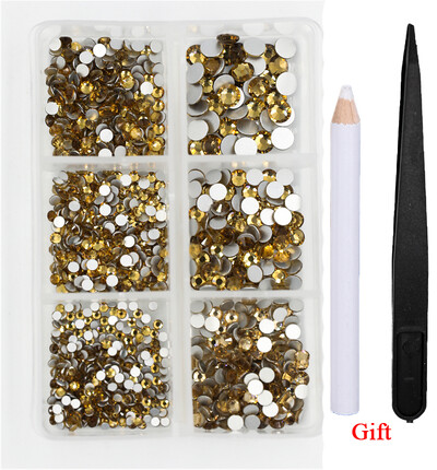 Λευκό/Πράσινο/Μπλε/Ροζ Opal Μίγμα επείγουσα επιδιόρθωση νυχιών Rhinestone Crystal SS6-SS30 Glass Strass Non Hot fix Rhinestones Decoretion