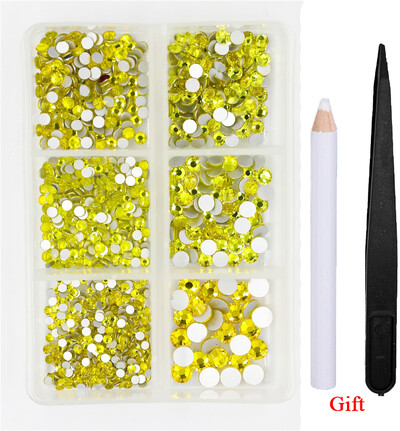 Λευκό/Πράσινο/Μπλε/Ροζ Opal Μίγμα επείγουσα επιδιόρθωση νυχιών Rhinestone Crystal SS6-SS30 Glass Strass Non Hot fix Rhinestones Decoretion