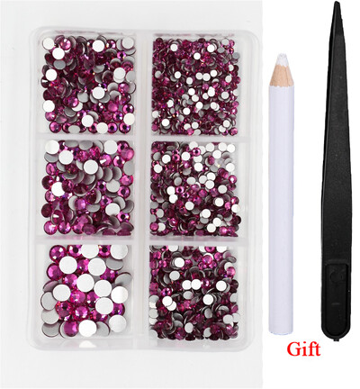 Λευκό/Πράσινο/Μπλε/Ροζ Opal Μίγμα επείγουσα επιδιόρθωση νυχιών Rhinestone Crystal SS6-SS30 Glass Strass Non Hot fix Rhinestones Decoretion