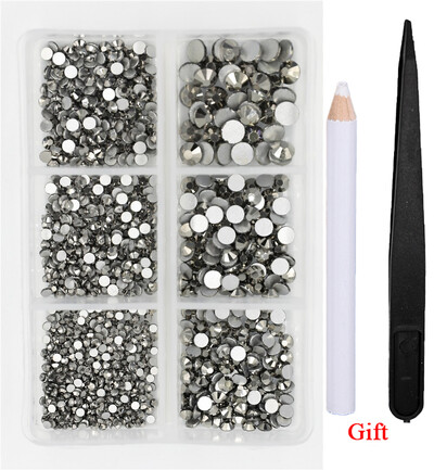 Λευκό/Πράσινο/Μπλε/Ροζ Opal Μίγμα επείγουσα επιδιόρθωση νυχιών Rhinestone Crystal SS6-SS30 Glass Strass Non Hot fix Rhinestones Decoretion