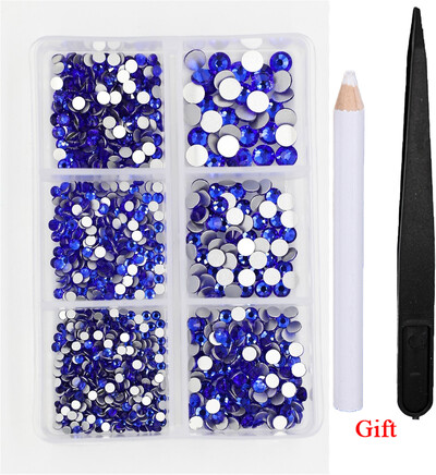 Λευκό/Πράσινο/Μπλε/Ροζ Opal Μίγμα επείγουσα επιδιόρθωση νυχιών Rhinestone Crystal SS6-SS30 Glass Strass Non Hot fix Rhinestones Decoretion