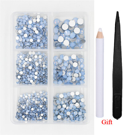 Λευκό/Πράσινο/Μπλε/Ροζ Opal Μίγμα επείγουσα επιδιόρθωση νυχιών Rhinestone Crystal SS6-SS30 Glass Strass Non Hot fix Rhinestones Decoretion