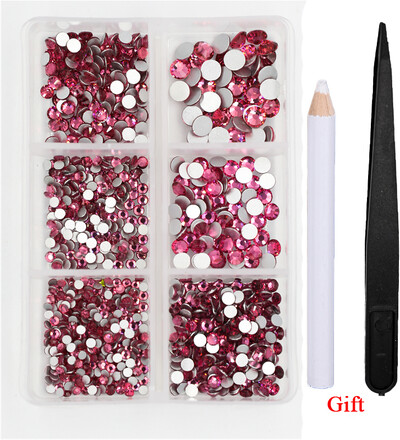 Λευκό/Πράσινο/Μπλε/Ροζ Opal Μίγμα επείγουσα επιδιόρθωση νυχιών Rhinestone Crystal SS6-SS30 Glass Strass Non Hot fix Rhinestones Decoretion