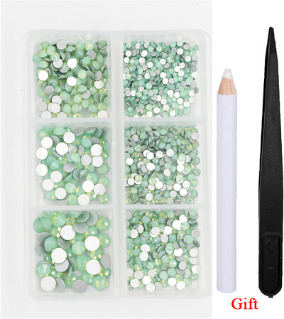Λευκό/Πράσινο/Μπλε/Ροζ Opal Μίγμα επείγουσα επιδιόρθωση νυχιών Rhinestone Crystal SS6-SS30 Glass Strass Non Hot fix Rhinestones Decoretion