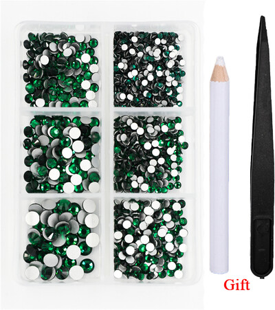 Λευκό/Πράσινο/Μπλε/Ροζ Opal Μίγμα επείγουσα επιδιόρθωση νυχιών Rhinestone Crystal SS6-SS30 Glass Strass Non Hot fix Rhinestones Decoretion