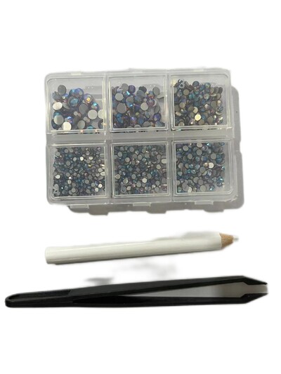 Λευκό/Πράσινο/Μπλε/Ροζ Opal Μίγμα επείγουσα επιδιόρθωση νυχιών Rhinestone Crystal SS6-SS30 Glass Strass Non Hot fix Rhinestones Decoretion