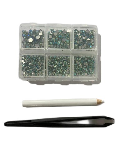 Λευκό/Πράσινο/Μπλε/Ροζ Opal Μίγμα επείγουσα επιδιόρθωση νυχιών Rhinestone Crystal SS6-SS30 Glass Strass Non Hot fix Rhinestones Decoretion