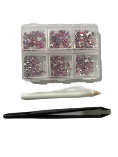 Λευκό/Πράσινο/Μπλε/Ροζ Opal Μίγμα επείγουσα επιδιόρθωση νυχιών Rhinestone Crystal SS6-SS30 Glass Strass Non Hot fix Rhinestones Decoretion