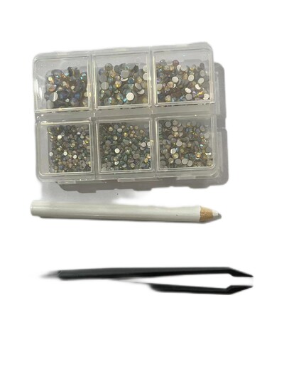 Λευκό/Πράσινο/Μπλε/Ροζ Opal Μίγμα επείγουσα επιδιόρθωση νυχιών Rhinestone Crystal SS6-SS30 Glass Strass Non Hot fix Rhinestones Decoretion