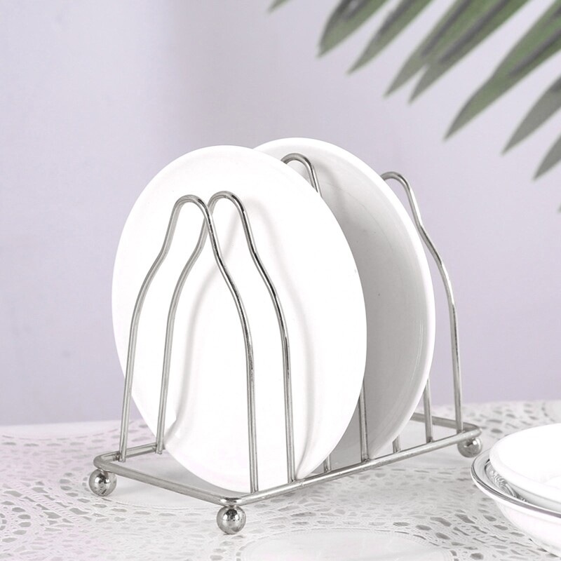 Metalinis geležies virtuvės indų lėkštės laikiklis Metalinis nutekėjimo stovo priedai Namų restorano baro stalo reikmenys