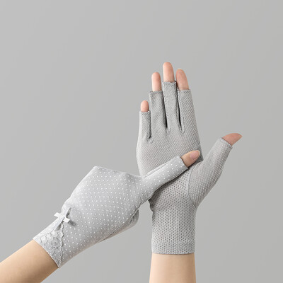 Moterų vasaros ploni pirštai be pirštų važinėjimas puse pirštų vairavimas neslystantis jutiklinis ekranas, apsaugantis nuo ultravioletinių spindulių, pirštinės, moteriškos