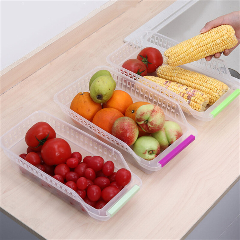1 tk Kodu läbipaistev külmiku panipaik paksendatud plastikust toiduainete hoiu- ja korralduskarbi hoiukorv