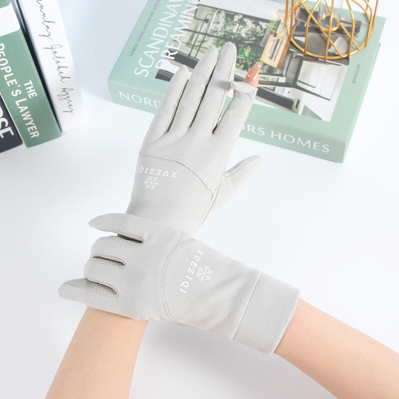 2024 m. naujos moteriškos vasarinės plonos trumpos medvilninės sportinės, neslystančios, kvėpuojančios vairavimo pirštinės, apsaugančios nuo saulės