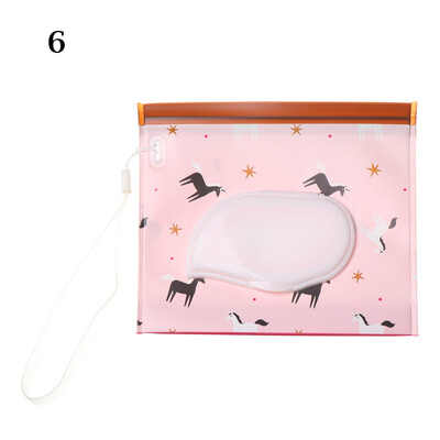 1Pc Cute Baby Wet Wipes Bag Flip Cover Tissue Box Fashion Χρήσιμα καλλυντικά πουγκί Βρεφικό καρότσι μεταφοράς αξεσουάρ θήκης