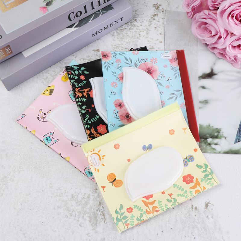 1Pc Cute Baby Wet Wipes Bag Flip Cover Tissue Box Fashion Χρήσιμα καλλυντικά πουγκί Βρεφικό καρότσι μεταφοράς αξεσουάρ θήκης