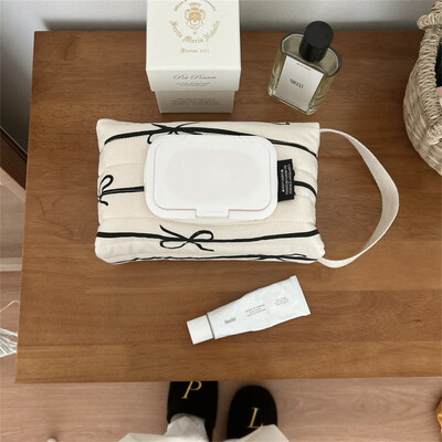 Φιόγκος Εκτύπωση Flip Cover Tissue Box Wet Wipes Θήκη Κρεμαστή τσάντα αυτοκινήτου Φορητή θήκη χαρτοπετσέτας Αφαιρούμενη θήκη αποθήκευσης χαρτοπετσέτας Διακόσμηση σπιτιού