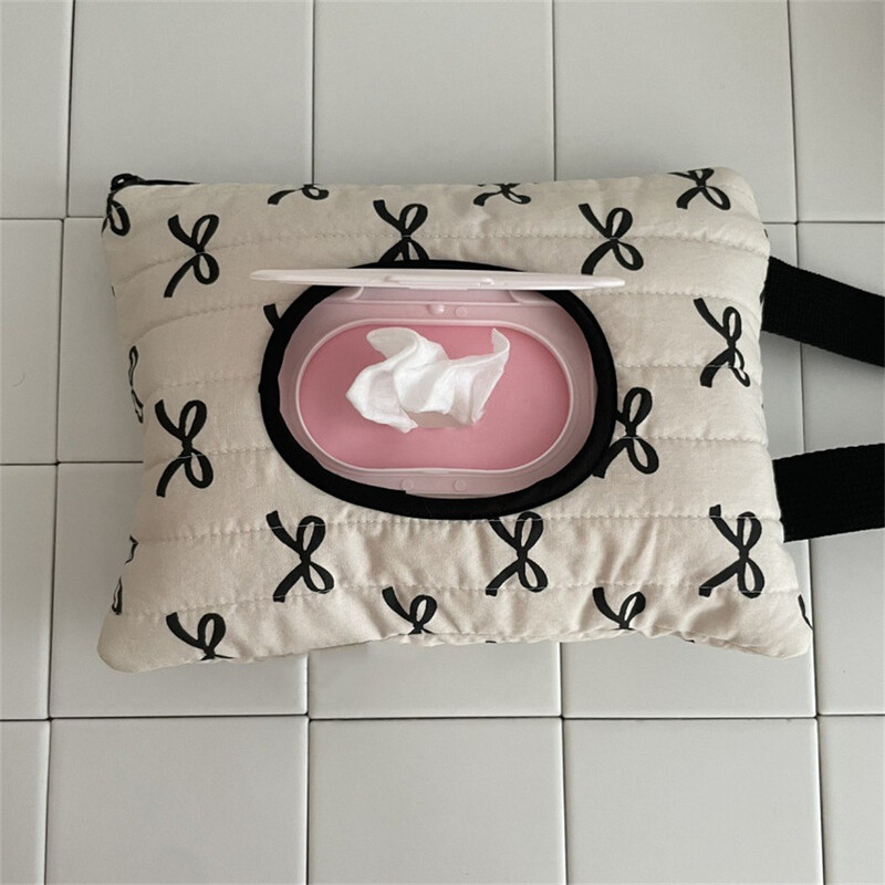 Φιόγκος Εκτύπωση Flip Cover Tissue Box Wet Wipes Θήκη Κρεμαστή τσάντα αυτοκινήτου Φορητή θήκη χαρτοπετσέτας Αφαιρούμενη θήκη αποθήκευσης χαρτοπετσέτας Διακόσμηση σπιτιού