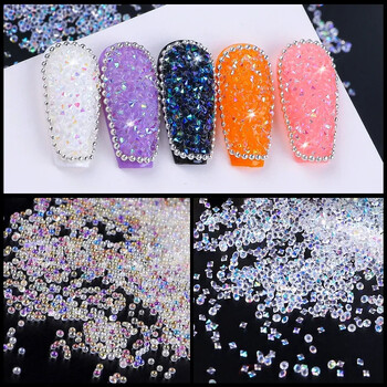 1Bottle Pixie Crystal&AB Nail Art Rhinestones Glitter DIY Crafts Μανικιούρ Γυάλινο Στρας Κοσμήματα Κατασκευής Πέτρες Χάντρες για Ρούχα