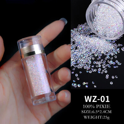 1 bočica Pixie Crystal&AB Nail Art Rhinestones Glitter DIY Crafts Manikura Staklo Strass Izrada nakita Kamenje Perle za odjeću