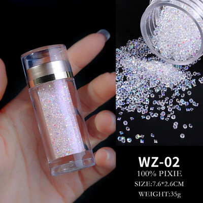 1 bočica Pixie Crystal&AB Nail Art Rhinestones Glitter DIY Crafts Manikura Staklo Strass Izrada nakita Kamenje Perle za odjeću
