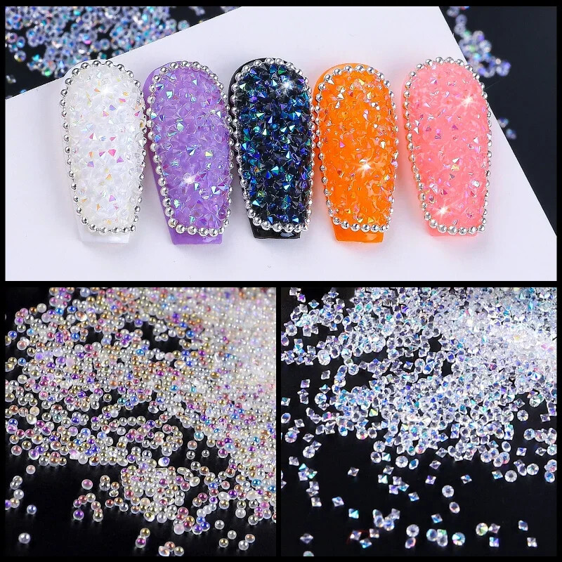 1 bočica Pixie Crystal&AB Nail Art Rhinestones Glitter DIY Crafts Manikura Staklo Strass Izrada nakita Kamenje Perle za odjeću
