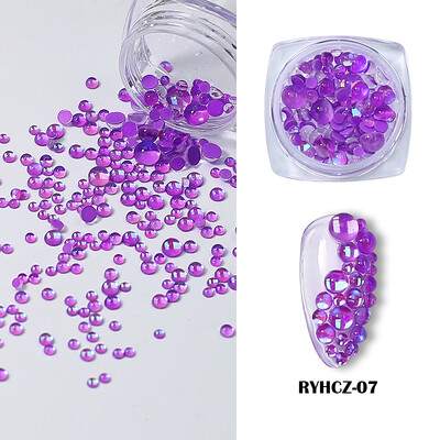 Clou Beaute perle za ukrašavanje noktiju Macaroon boja mješovite veličine Okrugla mala sirena okrugla kugla staklene kristalne perle 3D ukrasi od kamenčića DIY