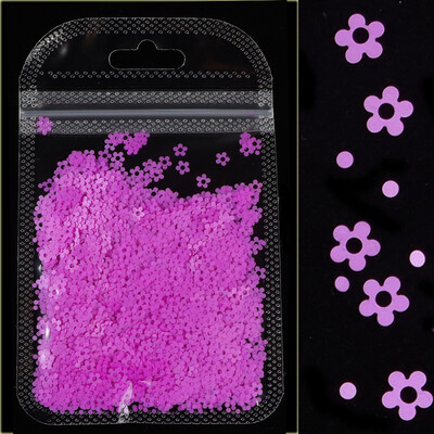 Mješavina fluorescentnog cvijeta šljive Šljokice za dizajn noktiju Svjetlucave svjetlucave ljuskice Ukrasi za nokte Gel lak Pribor za manikuru