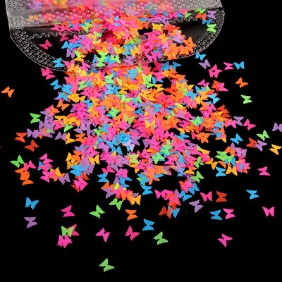 Mješavina fluorescentnog cvijeta šljive Šljokice za dizajn noktiju Svjetlucave svjetlucave ljuskice Ukrasi za nokte Gel lak Pribor za manikuru