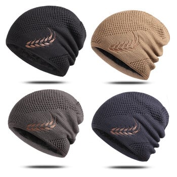 Knit Beanie Winter Καπέλο Θερμικό Χοντρό πολικό Fleece Καπάκι κρανίου για άνδρες και γυναίκες Φθινοπωρινό καπέλο Plus Πλεκτό καπέλο βελούδου από σιτάρι