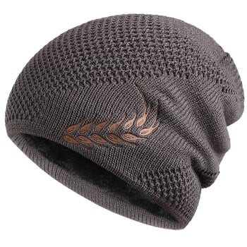 Knit Beanie Winter Καπέλο Θερμικό Χοντρό πολικό Fleece Καπάκι κρανίου για άνδρες και γυναίκες Φθινοπωρινό καπέλο Plus Πλεκτό καπέλο βελούδου από σιτάρι