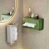 Cutie creativă pentru șervețele, fără perforare, montată pe perete, cutie de depozitare pentru șervețele, pentru bucătărie, baie, organizator de hârtie