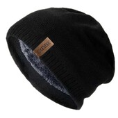 Unisex Letter Labal Zimske kape Jednobojne pletene kape za muškarce i žene Beanie kape s dodanom krznenom podstavom Tople sportske kape