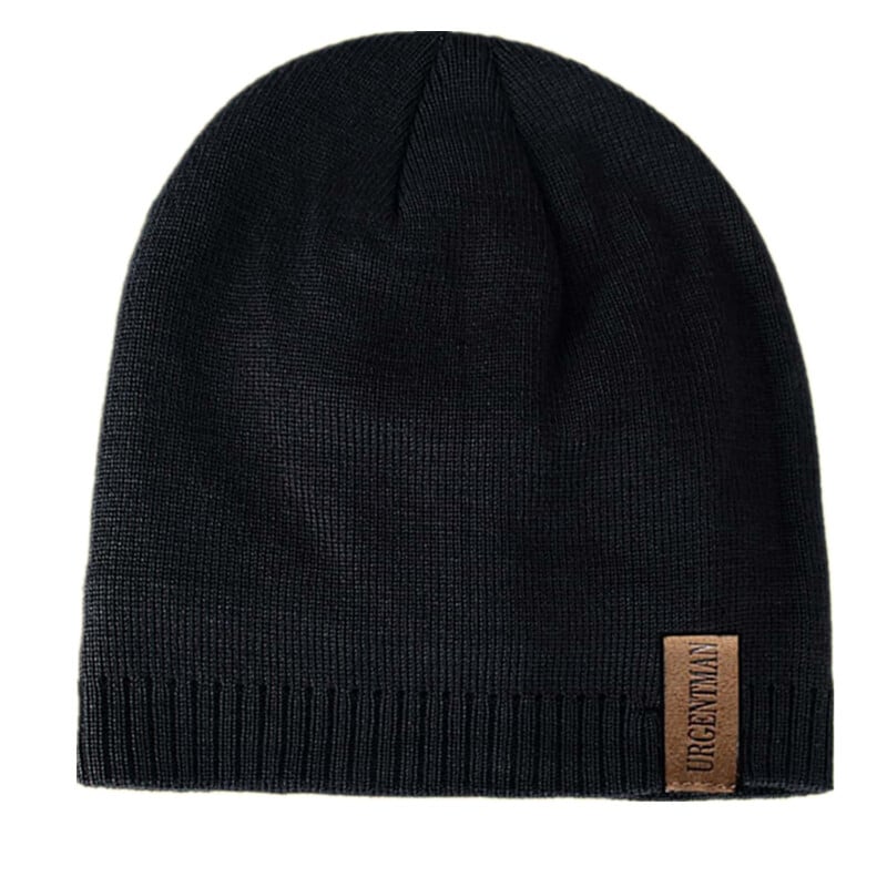 Unisex Letter Labal Zimske kape Jednobojne pletene kape za muškarce i žene Beanie kape s dodanom krznenom podstavom Tople sportske kape