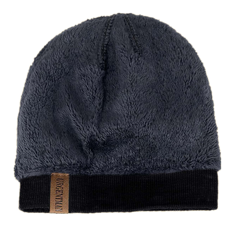 Unisex Letter Labal Zimske kape Jednobojne pletene kape za muškarce i žene Beanie kape s dodanom krznenom podstavom Tople sportske kape