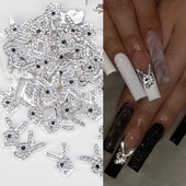 Luksuzni privjesci za nokte Zlatna legura Zeko Glitter Diamond Rhinestone Crystal za DIY nakit Manikura Nail Art Decorations Dodaci
