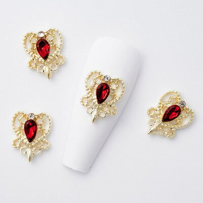 Luksuzni privjesci za nokte Zlatna legura Zeko Glitter Diamond Rhinestone Crystal za DIY nakit Manikura Nail Art Decorations Dodaci