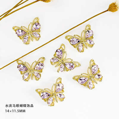 Luksuzni privjesci za nokte Zlatna legura Zeko Glitter Diamond Rhinestone Crystal za DIY nakit Manikura Nail Art Decorations Dodaci