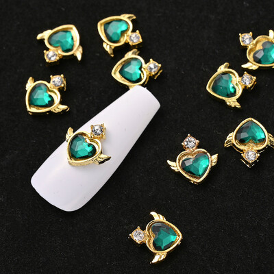 Luksuzni privjesci za nokte Zlatna legura Zeko Glitter Diamond Rhinestone Crystal za DIY nakit Manikura Nail Art Decorations Dodaci