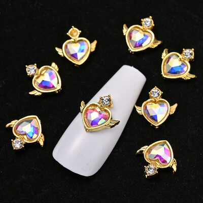 Luksuzni privjesci za nokte Zlatna legura Zeko Glitter Diamond Rhinestone Crystal za DIY nakit Manikura Nail Art Decorations Dodaci