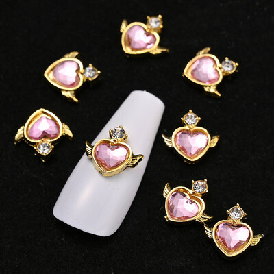 Luksuzni privjesci za nokte Zlatna legura Zeko Glitter Diamond Rhinestone Crystal za DIY nakit Manikura Nail Art Decorations Dodaci