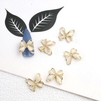 Luksuzni privjesci za nokte Zlatna legura Zeko Glitter Diamond Rhinestone Crystal za DIY nakit Manikura Nail Art Decorations Dodaci