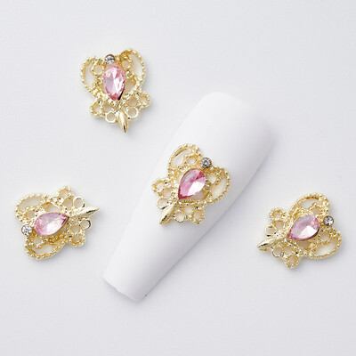 Luksuzni privjesci za nokte Zlatna legura Zeko Glitter Diamond Rhinestone Crystal za DIY nakit Manikura Nail Art Decorations Dodaci